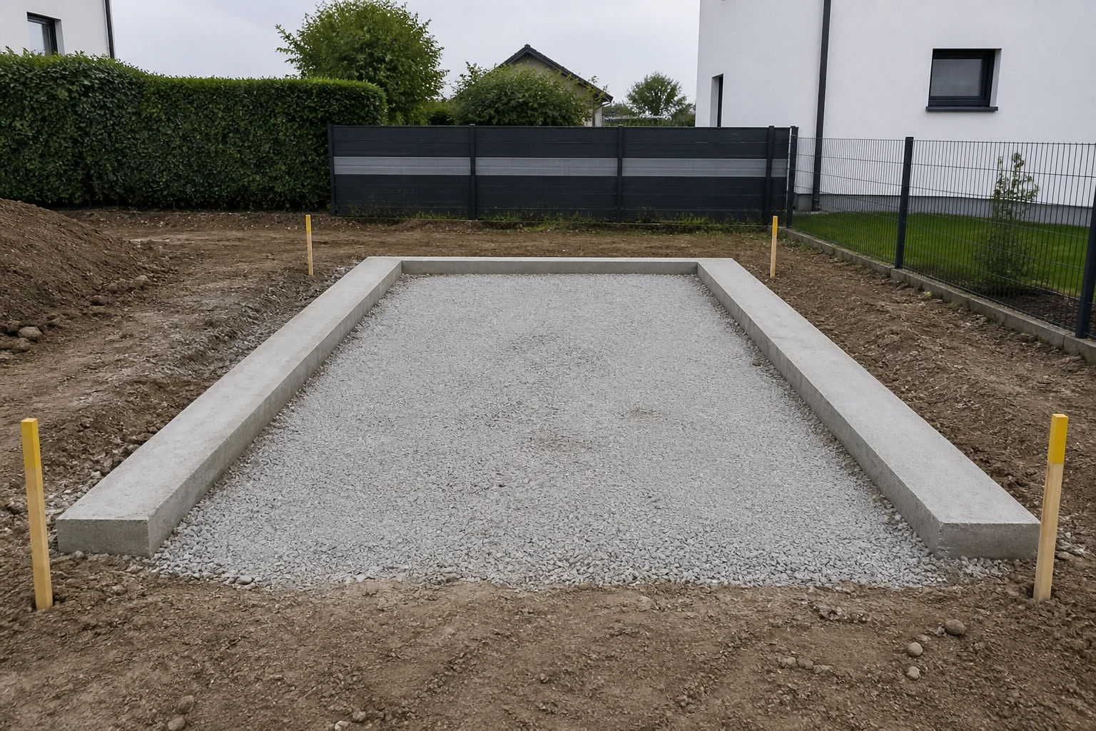 Illustrative Darstellung zum Ratgeberthema Fundament für die Fertiggarage: Lasten und Übergabe planen