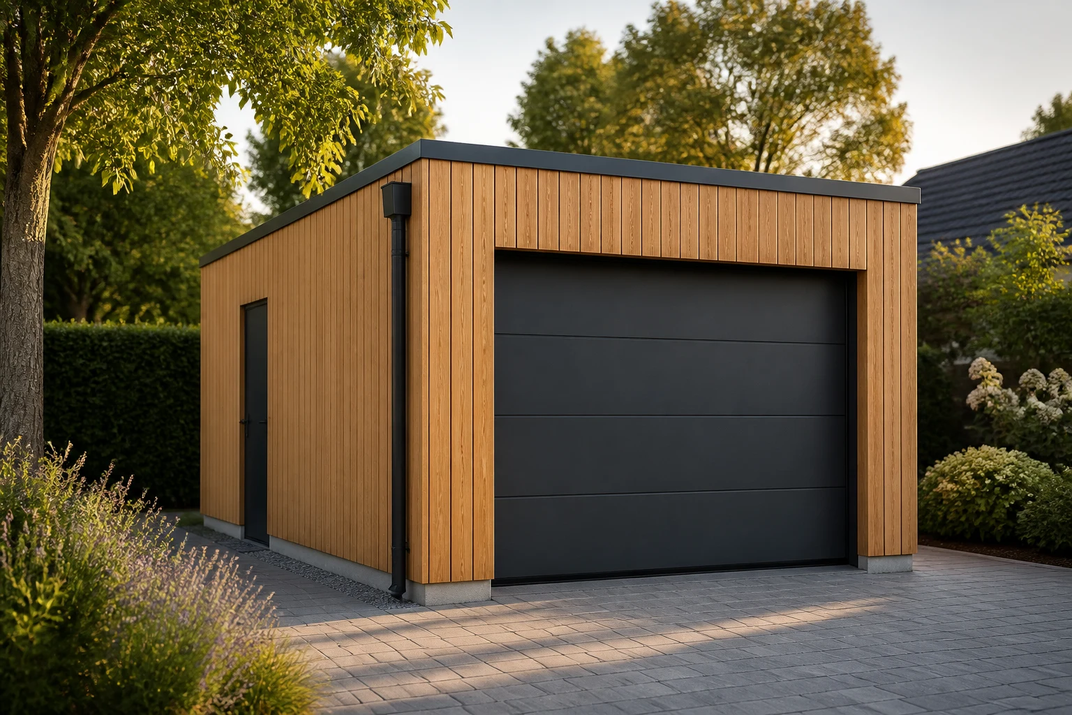 Illustrative Darstellung zum Ratgeberthema Holzgarage: Konstruktion, Pflege und Standort richtig planen